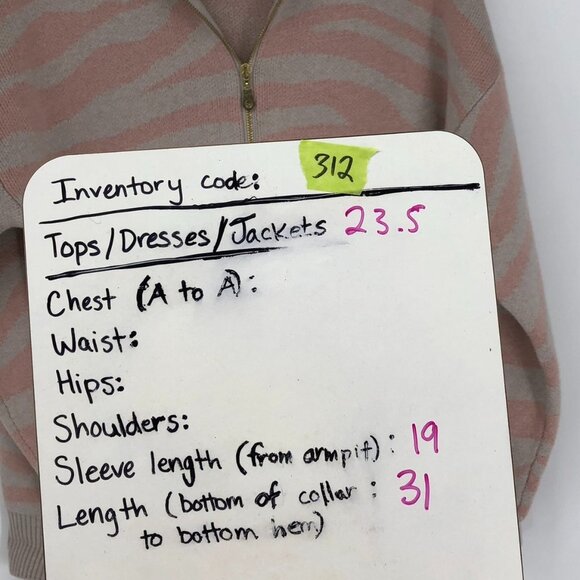 Varley Mayberry Sweater Pale Blush Zebra Long full zip Merino  wool size SP - Picture 13 of 14